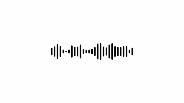 Audio wave visualization on a transparent background, audio waveform spectrum animation,  glowing digital minimalist sound wave animation, Audio Equalizer Background Animation in 4k