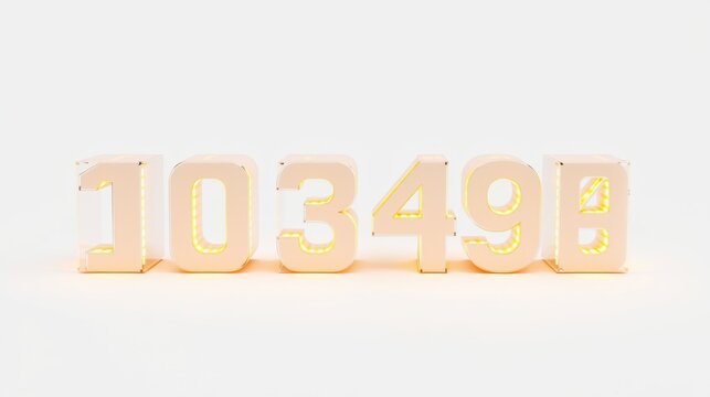 Pale gold numbers arranged horizontally on light background. Digits form sequence, possibly postal code or identifier. Simple, clean presentation.