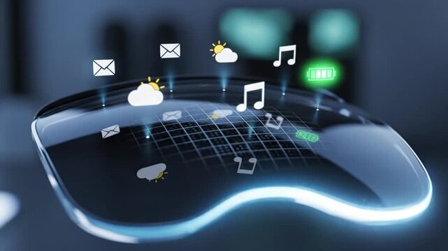 Futuristic Smart Glasses Concept - Augmented Reality and Information Overlay.