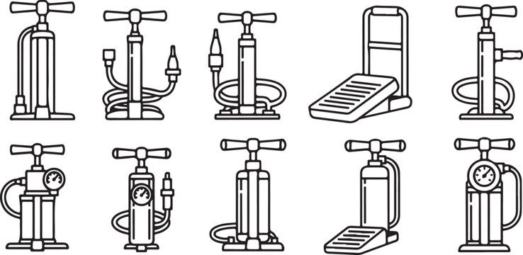 Various types of microscopes used in scientific research and education Vector