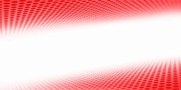 Red abstract background featuring a creative halftone pattern of dots and artistic wave curves in a textured vector illustration