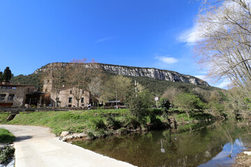 Fototapeta premium Sant Martí de Llémena is a rural municipality in the Llémena valley, next to the Llémena stream, Gironès, Catalonia