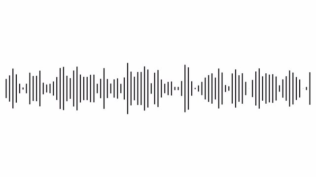 Audio wave visualization on a transparent background, audio waveform spectrum animation,  glowing digital minimalist sound wave animation, Audio Equalizer Background Animation in 4k