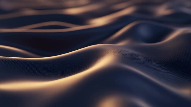 Dark waves with golden light reflections.