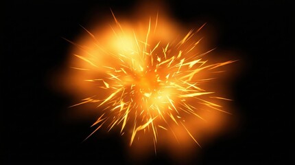 Fototapeta premium Vibrant Orange Sparkler on Black Background.