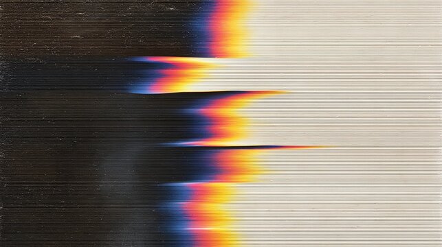 Vibrant color distortion over horizontal lines