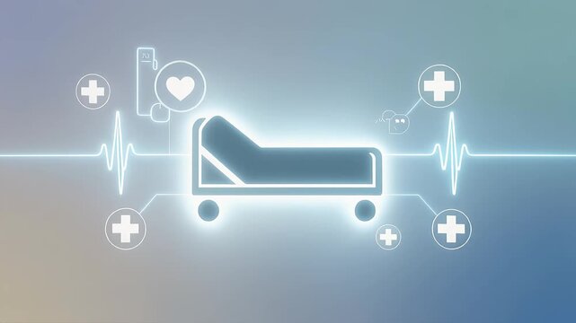 Medical Hospital Bed Technology Concept.