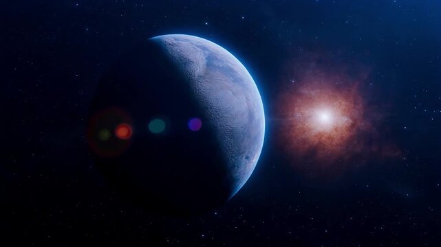 Flux 8K IMAX Reveal of Distant Exoplanet Silhouette Lit by Intense Gamma Burst