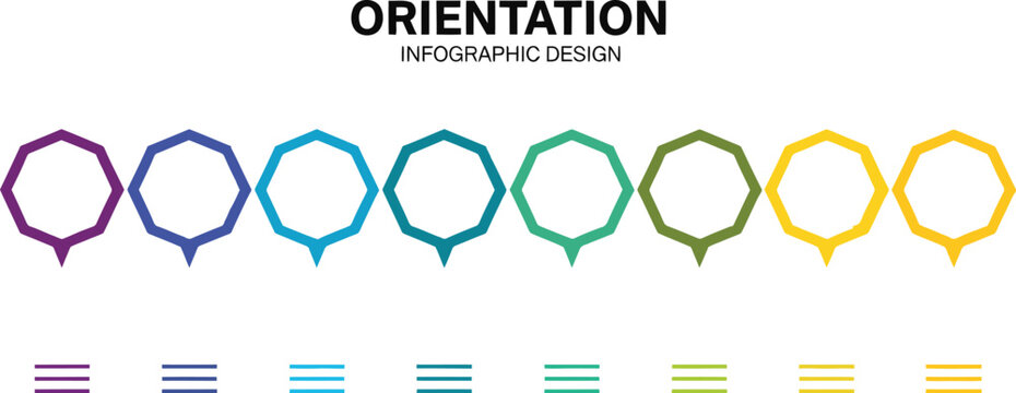 Orientation design a colorful spectrum of oval frames and gradient swatches