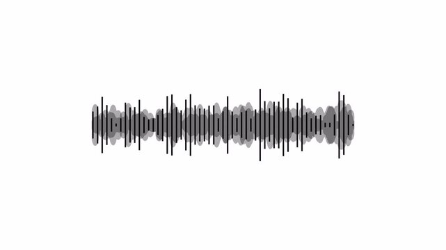Audio wave visualization on a transparent background, audio waveform spectrum animation,  glowing digital minimalist sound wave animation, Audio Equalizer Background Animation in 4k