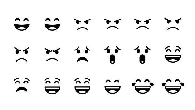 Facial Expression Mouth Icons &ndash; Minimal Emotion Silhouette Vector Pack
