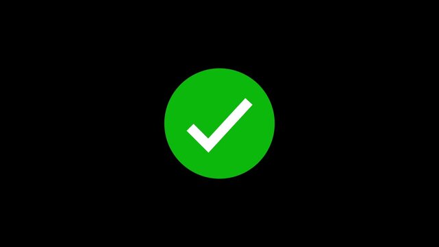 Accept sign icon . Circle cheek-mark icon . success checklist icon symbol footage animated video, looping tick icon .