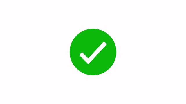 Accept sign icon . Circle cheek-mark icon . success checklist icon symbol footage animated video, looping tick icon.