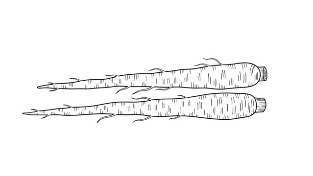 Seamless pattern with various kitchen utensils, cookware, and fruits like apples and bananas on a clean white background.