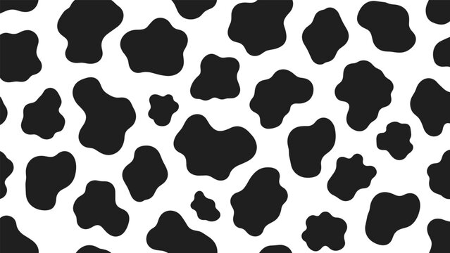 Classic black and white cow hide pattern for rustic farm themes western style decor and creative animal and dairy designs.