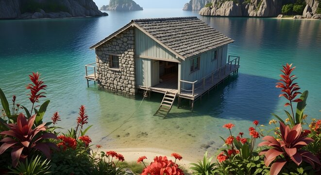 Idyllic Waterfront Cabin on Turquoise Lagoon