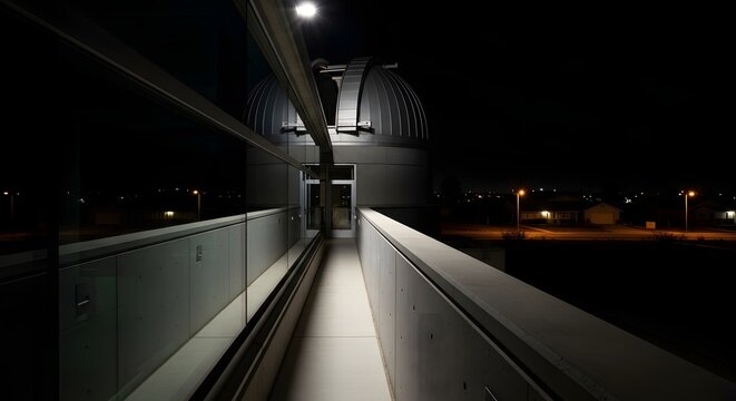 Observatory at Night: Modern Architecture and Astronomical Dome