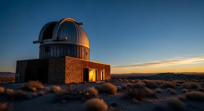 Observatory at Sunset - Astronomical Research Facility