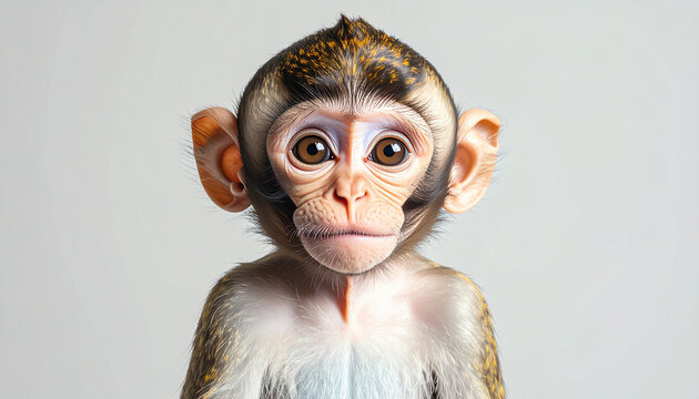 Close up portrait of a young monkey