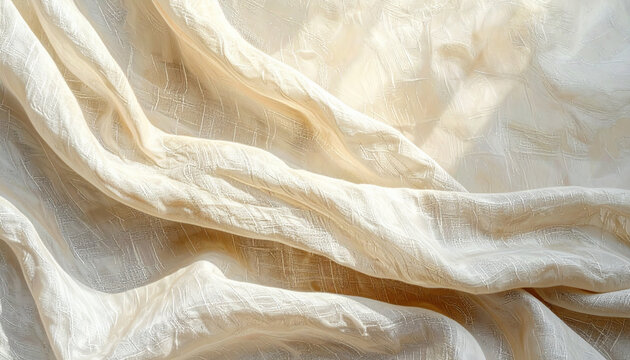 Creamy fabric texture closeup