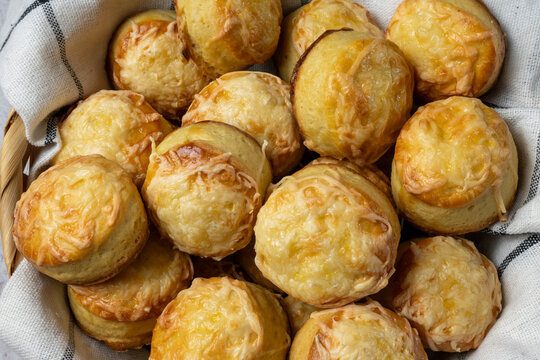 Close up of homemade cheese pogacsa