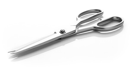 Obraz premium Stainless steel surgical scissors isolated on white minimal background