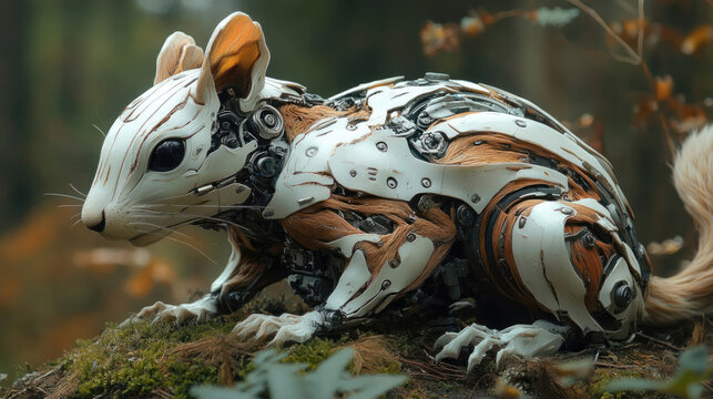 The Titanium White Squirrel in a Robotic Wildlife Sanctuary