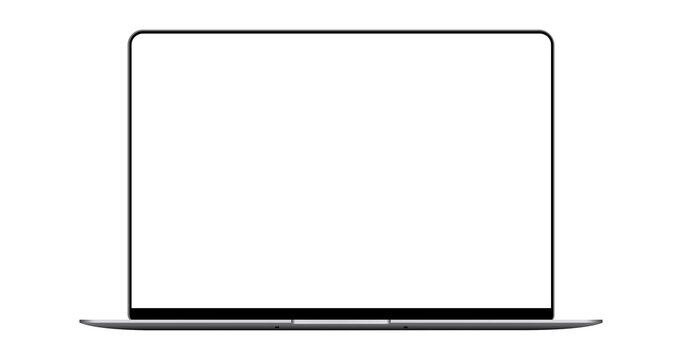 Isolated laptop mockup without background with blank screen. Stock royalty free 