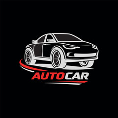 Fototapeta premium Auto Car Logo Sport Vehicle Racing Automotive Red Black Modern Vector