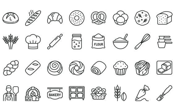 Bakery products icons