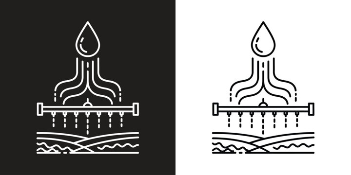 hand water pump with flowing water flat design vector illustration