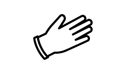 Obraz premium Cleanliness and Protection: Simple Line Icon of a White Glove