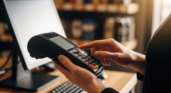 Contactless payment processing a customer swiping a card at a pos terminal