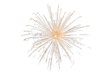 Obraz premium Golden firework exploding with bright sparks and glowing trails, celebrating new year's eve, luxury event, transparent background