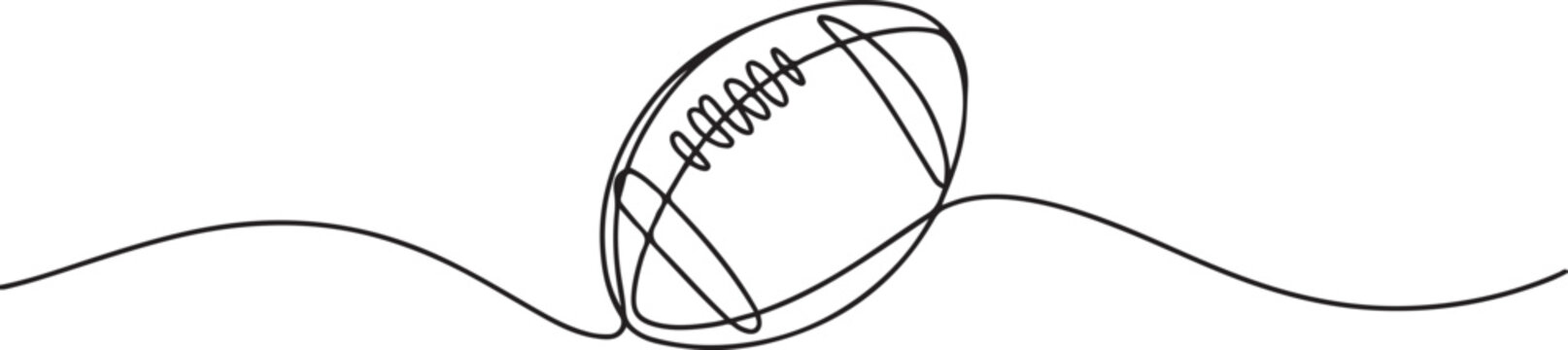Football continuous single line art and isolated outline vector illustration. one line Icon drawing