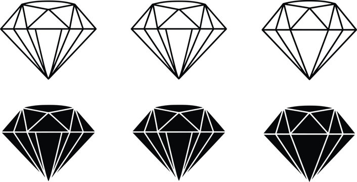 Black and white diamond shapes with lines gemstone geometric