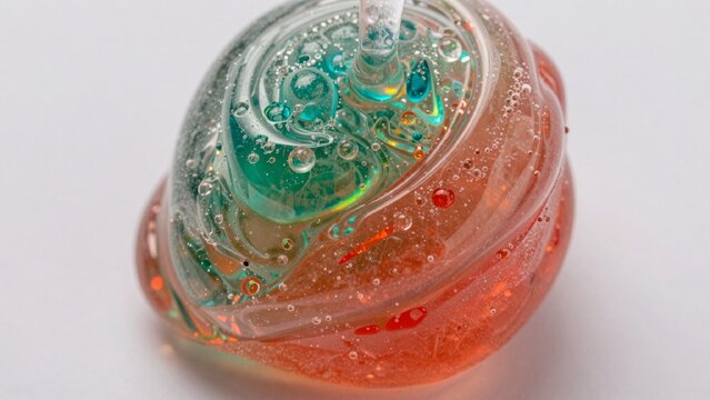 High-resolution featuring close-up abstract spherical object appears made glass porcelain smooth glossy surfac