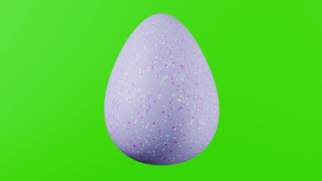Colorful 3d easter egg with green screen background for easter holiday decorations inn 4k seamless loop
