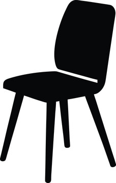 chair silhouette vector art illustration, black and white design