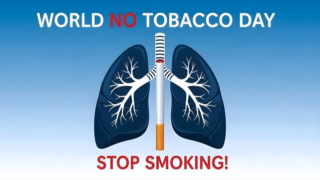 Stop Smoking Concept for World No Tobacco Day - Healthcare Awareness Graphic