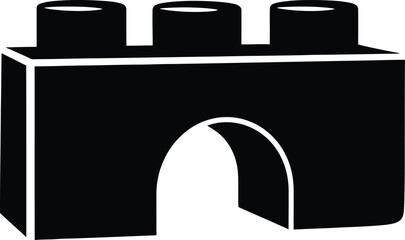 A black lego brick with two studs on top and an archway © eas2021gkr