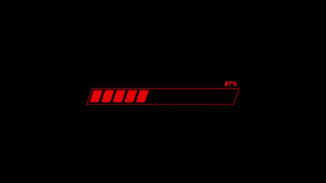 Colorful Loading Bar Animation on Black Background Progress Indicator Loop 4K