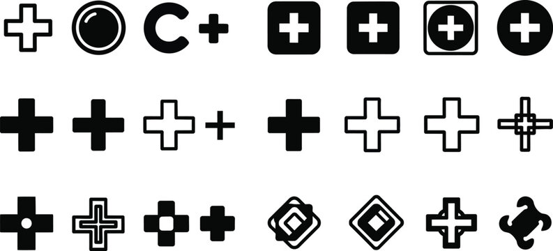 Collection of southwestern native american geometric designs and symbols in black and white