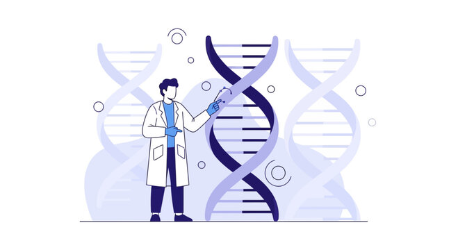 Scientist Explains DNA Structure, Genetic Research, Helix, Science, Biotechnology, Medical Discovery