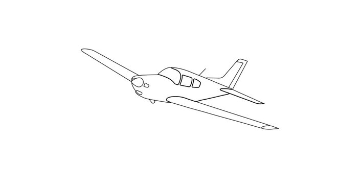 A minimalist vector illustration of a small airplane in flight