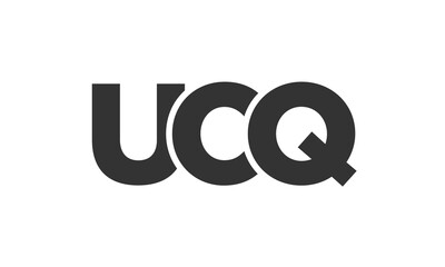 Fototapeta premium UCQ logo design template with strong and modern bold text. Initial based vector logotype featuring simple and minimal typography. Trendy company identity.