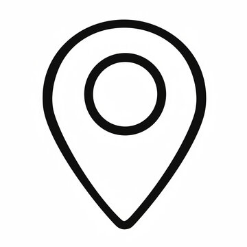 Simple map location pin icon representing a geographic point of interest or destination for navigation and search