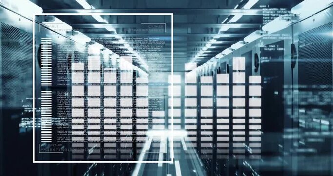 Animation of digital data processing over computer servers