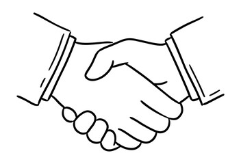 Fototapeta premium Business handshake deal between two hands doodle