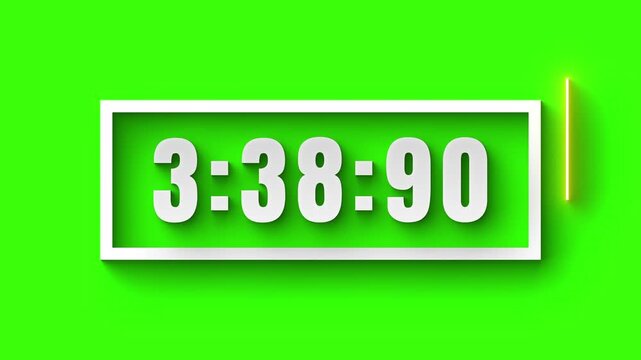 4 Minute  Countdown Timer with a green screen background, chroma key